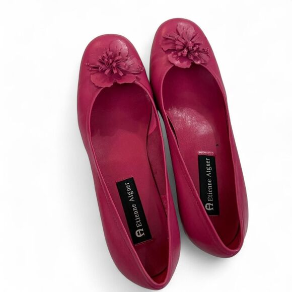 Vintage Etienne Aigner Italian Hot Pink leather Courts - 7.5 - Picture 2 of 4